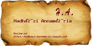 Hadházi Annamária névjegykártya