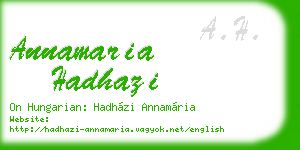 annamaria hadhazi business card